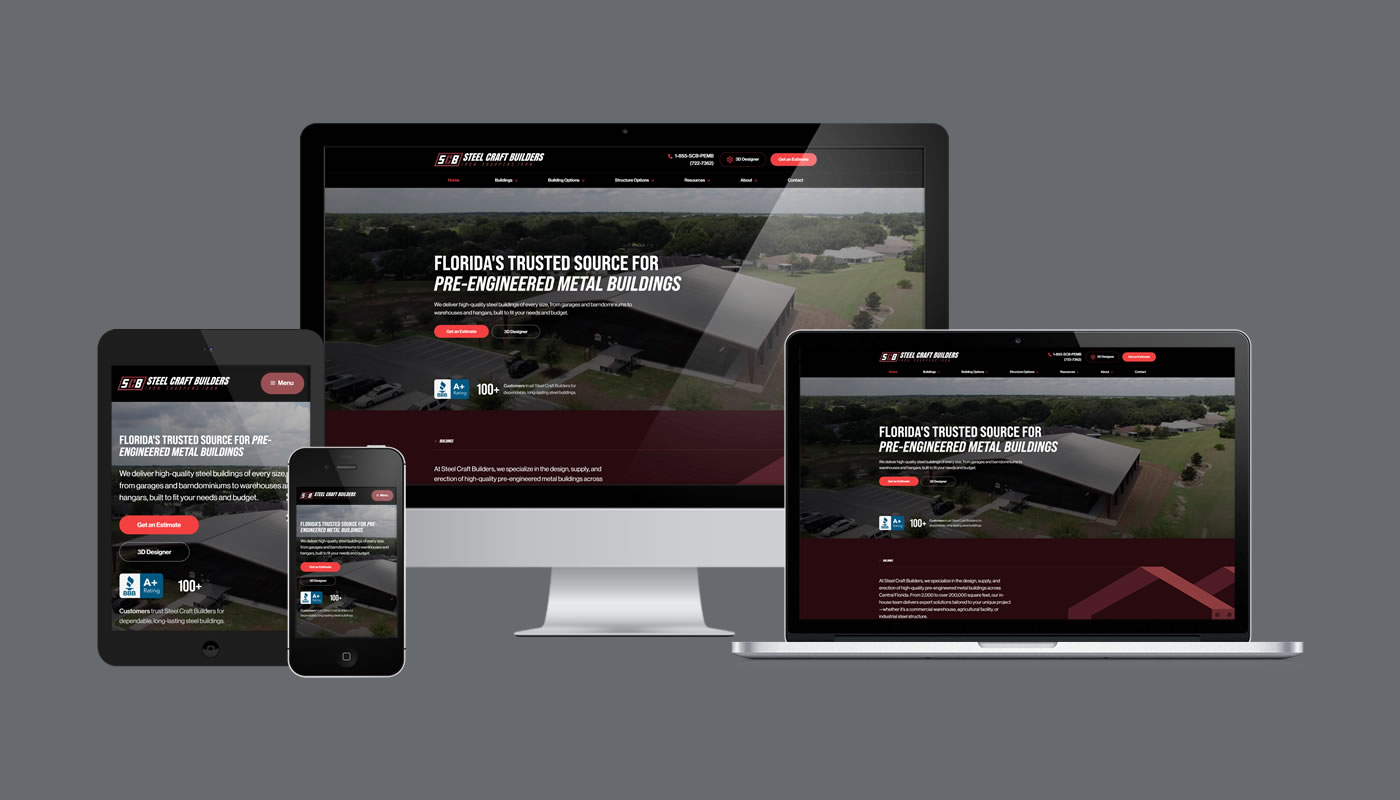 Homepage of Steel Craft Builders