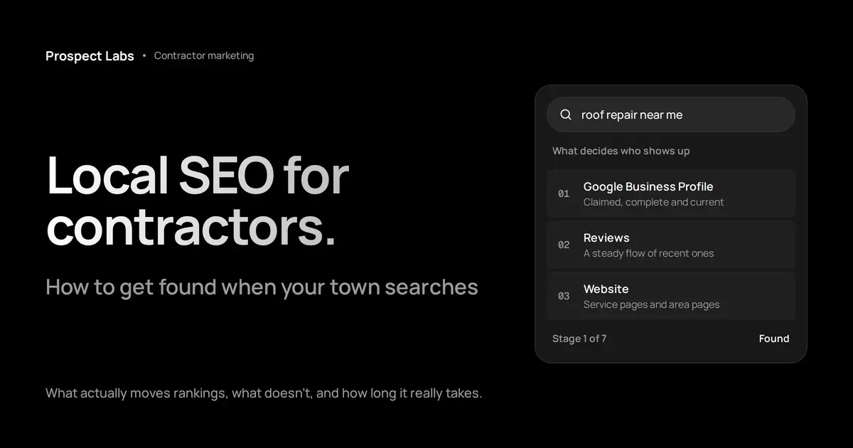 Local SEO for Contractors: How to Get Found When Your Town Searches